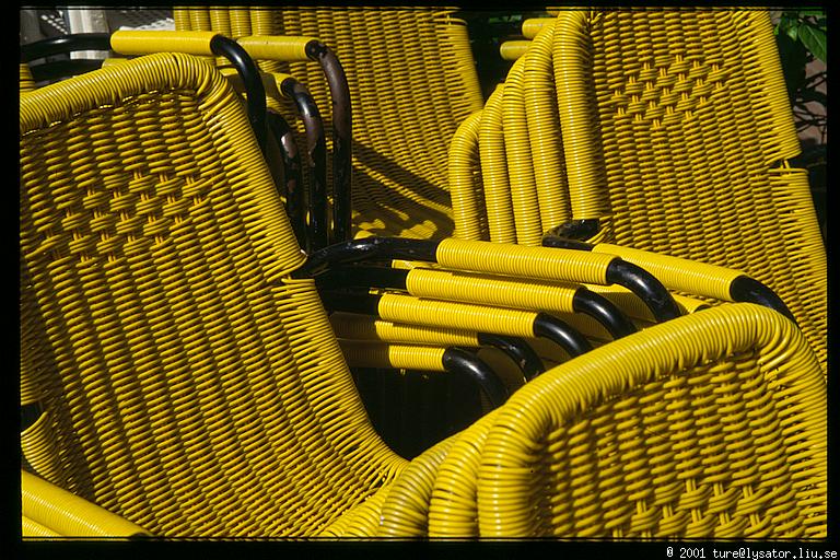 Garden chair close-up, San Gimignano