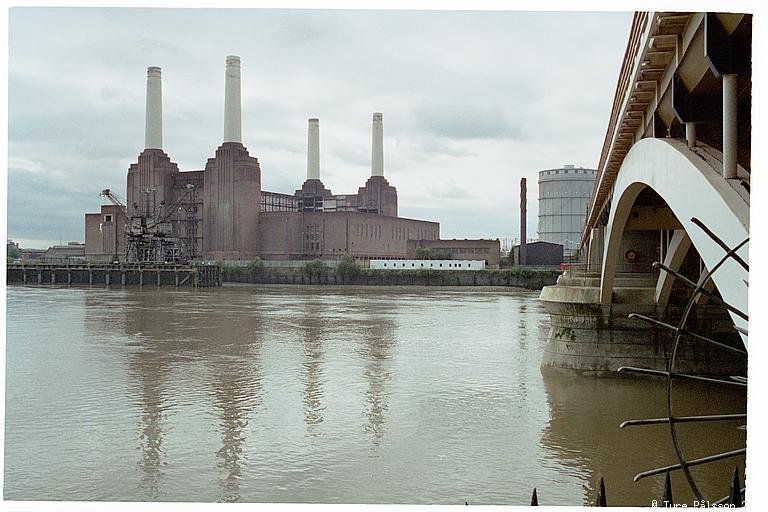 Battersea Power Station and Grosvenor Bridge, from Grosvenor Road