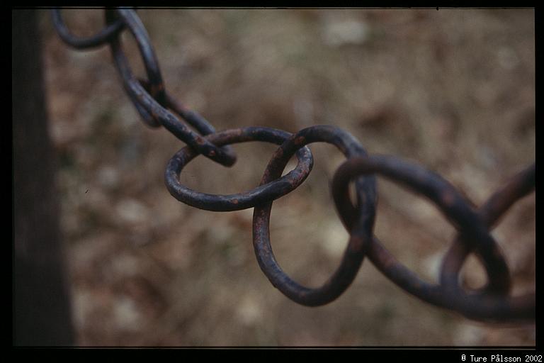 Chain railing on old bridge, Sturefors