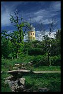 The Belvedere, Trädgårdsföreningen, with ghostlike polarizer-blue sky