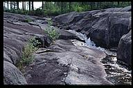 Close-up of stream in the dead fall, Storforsen