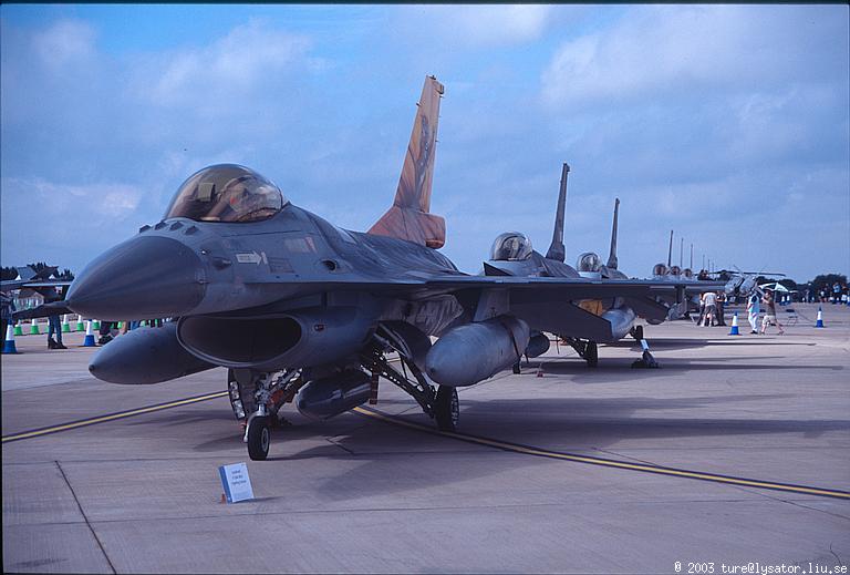 A line of F-16s