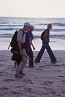 Family walking on the beach